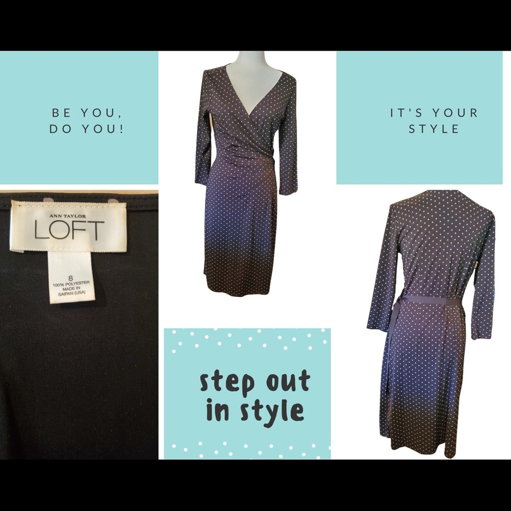 Ann Taylor Loft 3/4 Sleeve Wrap Dress